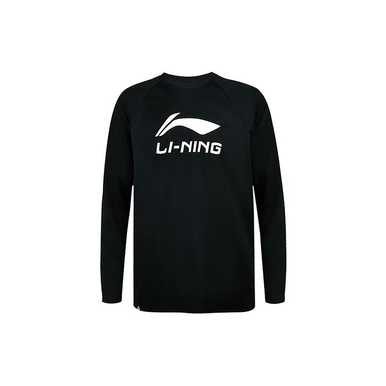 Li-Ning Badminton Series Quick Dry Sports Round Neck Top Black Men s ATLR071-5 M