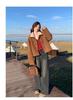 Women's Fashionable Petite Shearling Coat: Thickened, Reversible with Fur and Suede-Like Fabric, Short Anti-Suede Plush Top