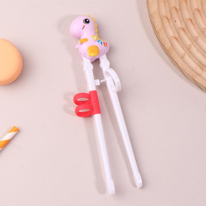 1 Pair Baby Safty Learning Chopsticks Cartoon Animal Head Children Eating Training Chopsticks Reusable Tableware