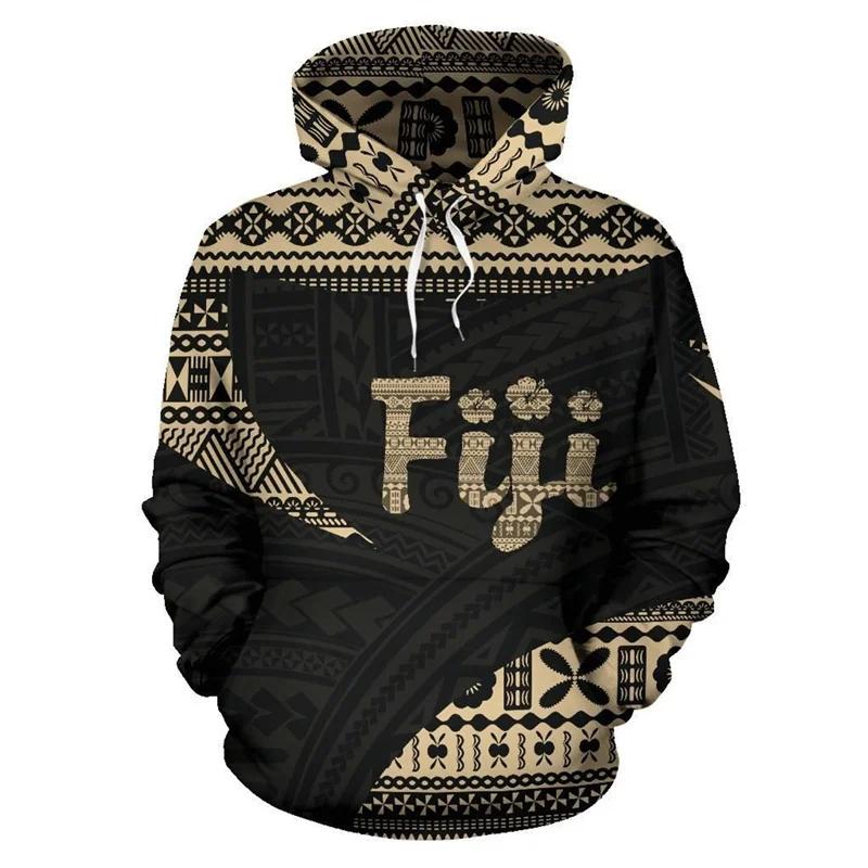 Men's Fiji-style 3D Flag-print Hoodie long-sleeve Pullover with Graphic Print A Comfortable Trendy Choice for Autumn WinterUnisex Woman's