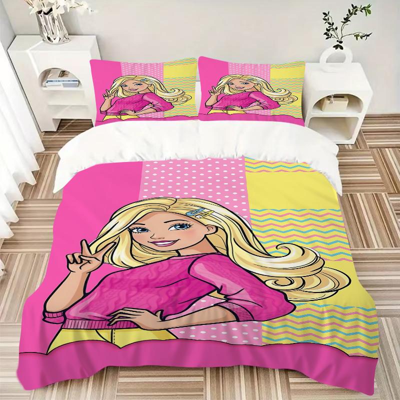 3Pcs Pop Art Barbie Style Bedding Sets For All Sizes New 3D Printed Bed Cover Comforter Duvet Cover Pillowcase Bedroom Decoration