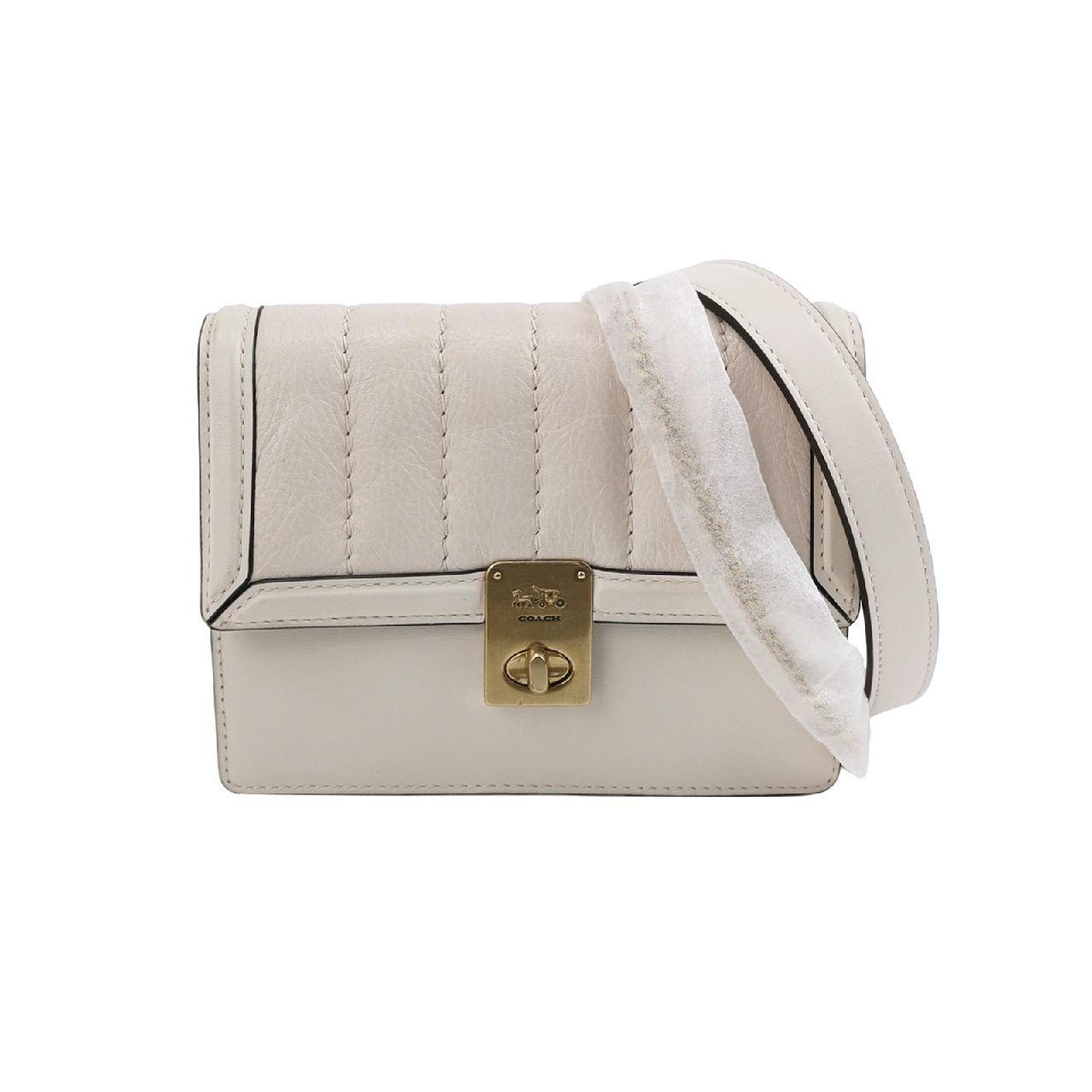 [Pre-Owned] White Leather Waist Bag - Excellent #1FQEMYO ONE SIZE