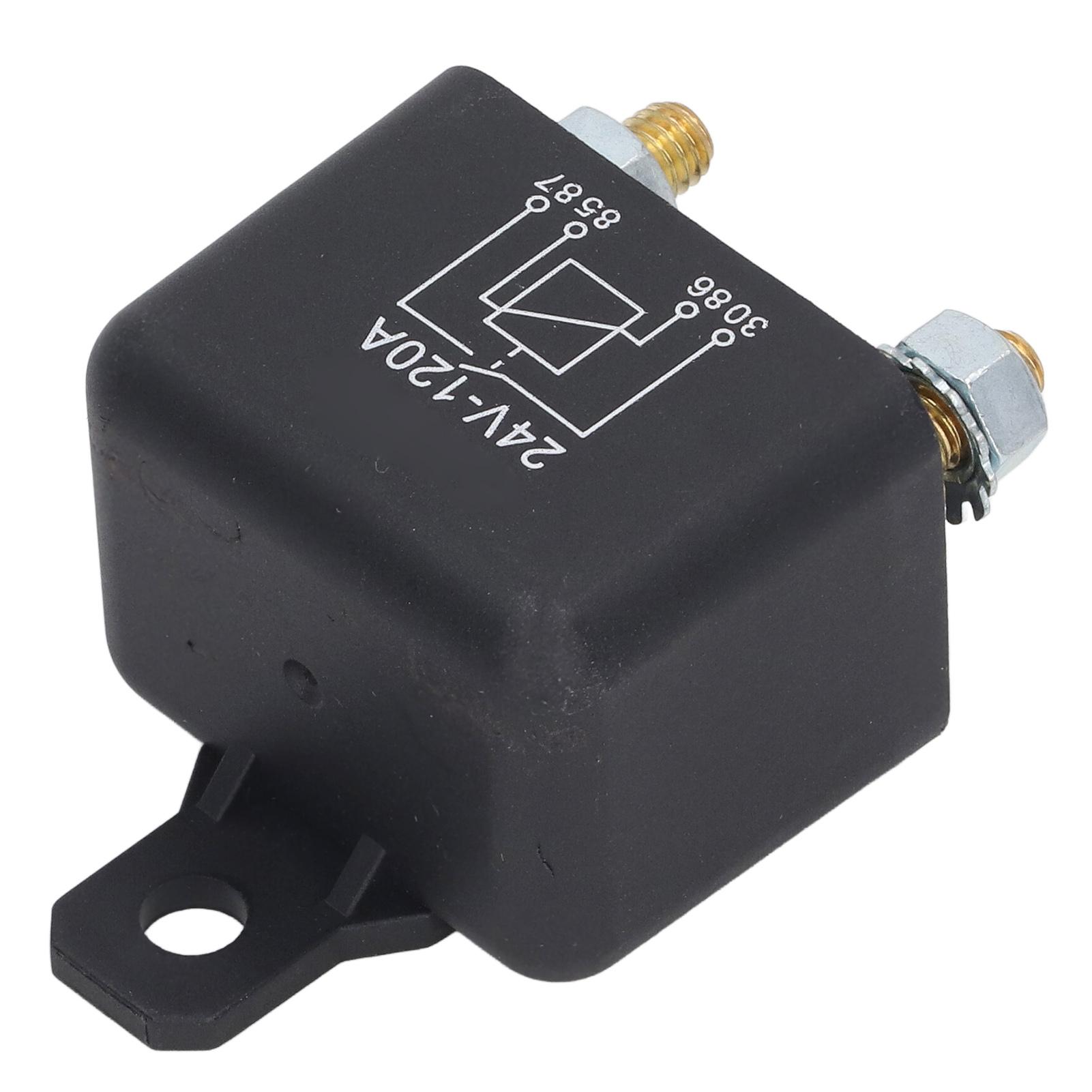 

Реле соленоида стартера, латунная катушка, быстрый запуск двигателя, сильная мощность, 4-контактное реле стартера автомобиля, 120 А, 24 В