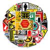 50Pcs Funny Warning Stickers Danger Banning Sign Viny Decal Car Scooter Motorcycle Suitcase Violation Sticker Classic Toy