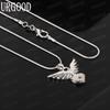 925 Sterling Silver Angel Wings Heart Pendant Necklace With AAA Zircon - Stylish Evening Jewelry