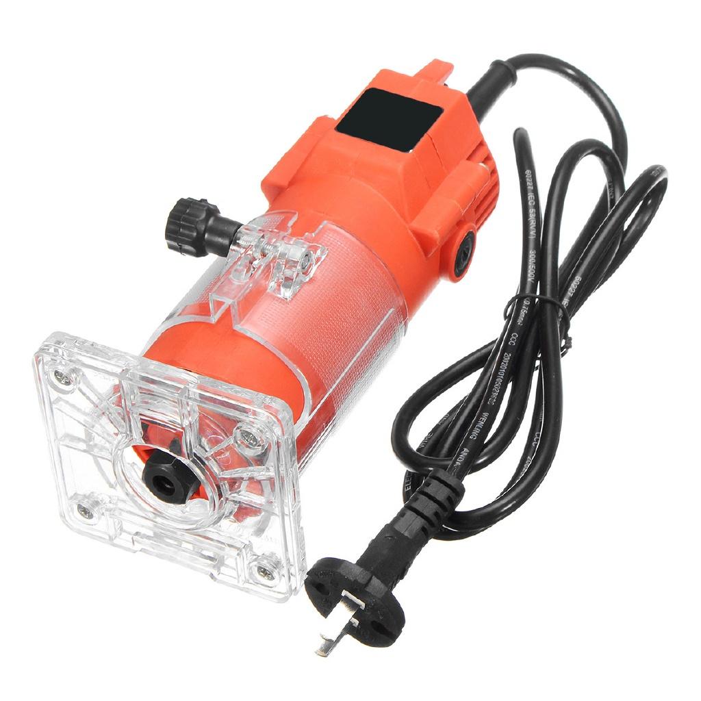 600W 220V 30000r/min 6.35mm Electric Hand Trimmer Wood Copper Motor Trimmer Carving Wooden Laminator Router Joiners Tool