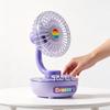 Transparent Table Fan With Atmosphere Light Rechargeable For Home Office And Dormitory Use