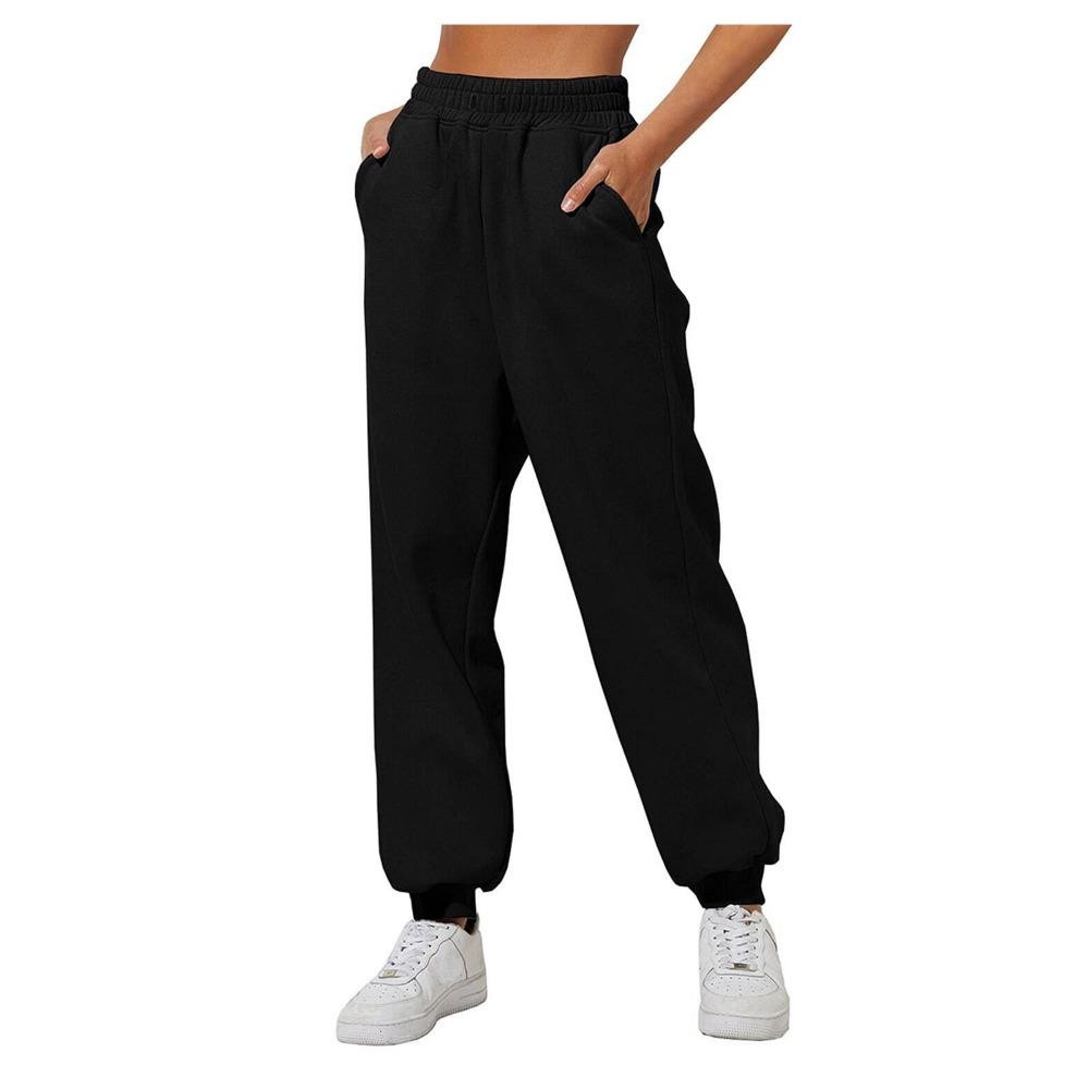 Womens Fashion Loose Solid Sweatpants Drawstring Casual Trousers With Pockets