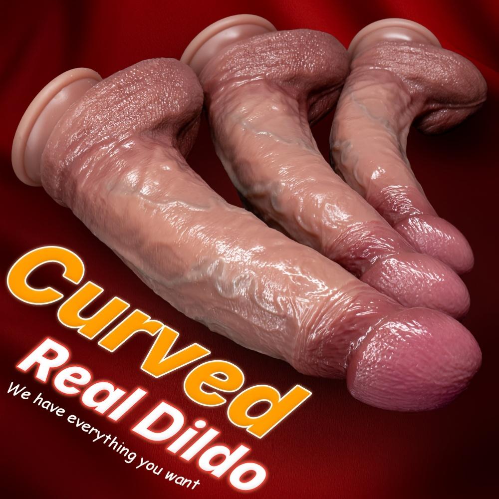 Liquid Silicone Thick Realistic Dildo, Soft Large Penis Toy with Strong Suction Cup, Comfortable Design for Couples, Free Privacy Bag