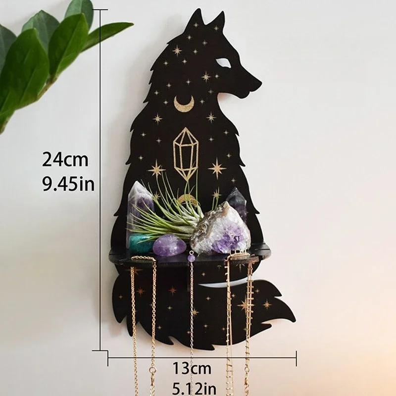 Stone Wall Shelf Handmade Wooden Display Stand Hanging Candle Holder Rustic Wall Decor Shelf for Home Bathroom Kitchen