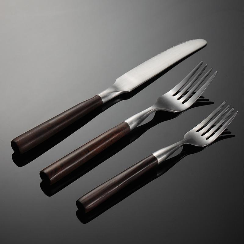 430 stainless steel western food knife and fork spoon bakelite imitation mahogany handle multi-specification sanding hotel gifts