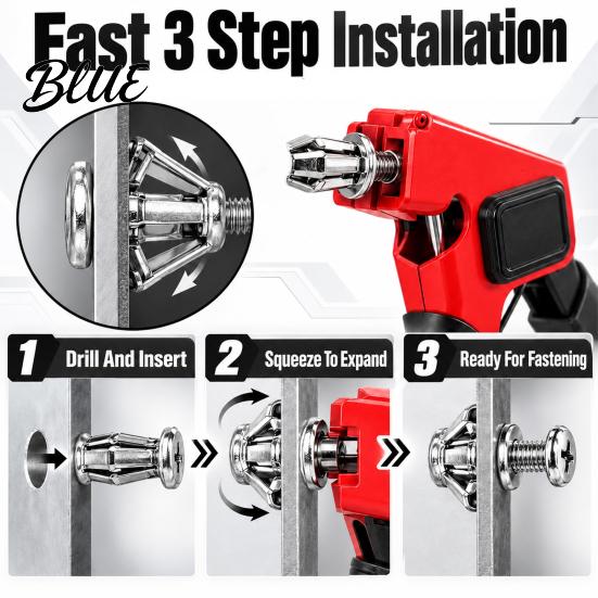 Cavity Wall Clamps Petal Jack Nut Tool Kit with Installation Pliers M4 M5 M6 Hollow Anchors Drywall Anchors Setting Expandable Rivet Fasteners