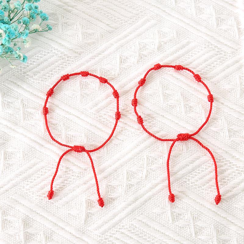 Cross-border Hot Sale Benming Year Red Rope 7 Knot Lucky Bracelet Simple Personality Hand-woven