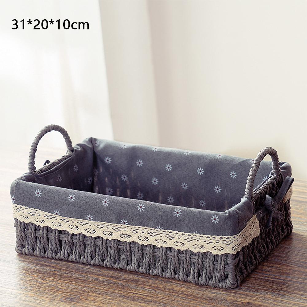 Imitation Rattan Rattan Storage Baskets Home Decoration Vegetable Fruit Hand-woven Baskets Multi-Purpose Toy Storage