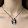 Retro Ghost Wing Crystal Necklace Vintage Aged Pendant Unique Personalized Fashion Neck Accessories