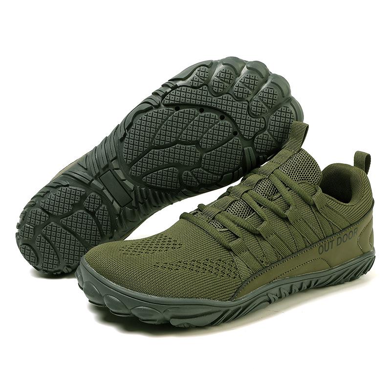 Scarpe da Escursionismo e Ciclismo da Uomo Antiscivolo a Cinque Dita con Punta Larga in Fly-Knit