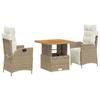 VidaXL 3-Piece Garden Dining Set with Cushions, Patio Table, Patio Furniture, Outdoor Furniture, Beige 3277471