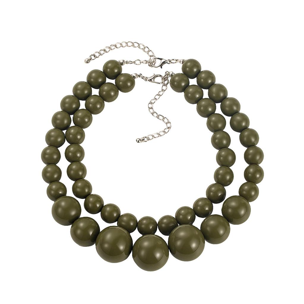 Trendy Personalized Design Big Small Round Bead Beaded Necklace Set Exaggerated Simple Fashion Choker Necklace For Women