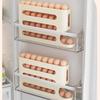 Large-Capacity 4 Tiers Egg Holder Auto Rolling Fridge Egg Organizer Dispenser for Refrigerator Cabinet Kitchen Egg Storage Tray