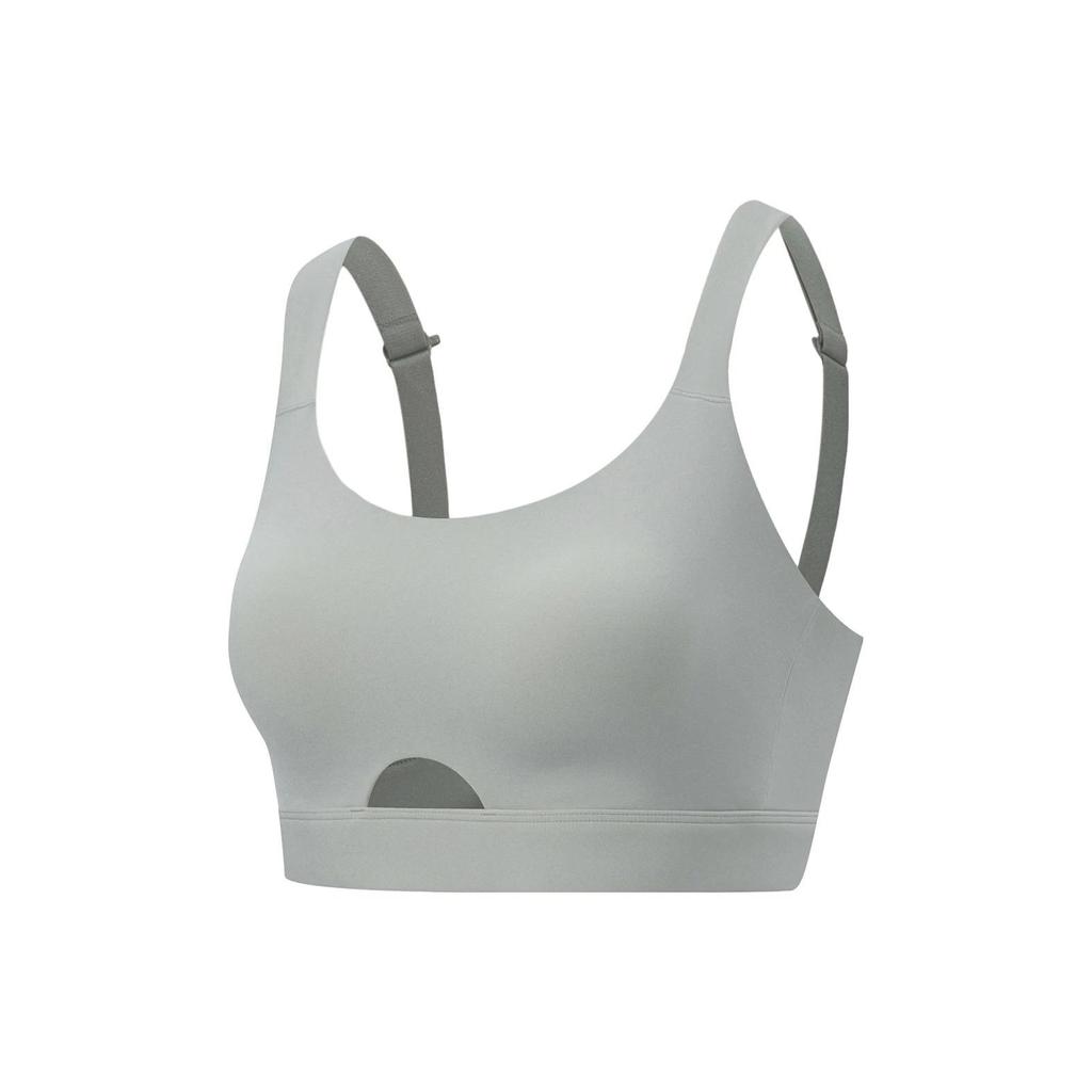 Li-Ning Fitness Series Solid Color Sports Bra Women Underwear Stone-Ridge-Gray AUBT040-3