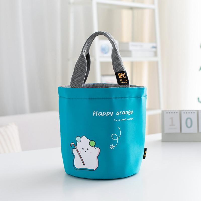 

Round Waterproof Oxford Cloth Insulated Bag Handheld Lunch Lunch Bag Bento Bag Picnic Bag Ice Bag Insulated Bag синий
