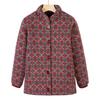 Floral Velvet-Lined Winter Coat for Middle-Aged and Elderly Women