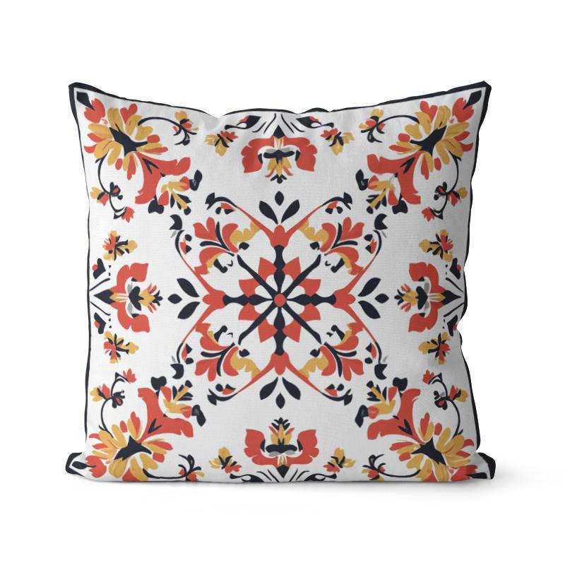 Home Decor Colorful Floral Pattern Throw Pillow Covers Pattern Cushion Cover Suitable For Sofa Bedroom Car Pillow Cover