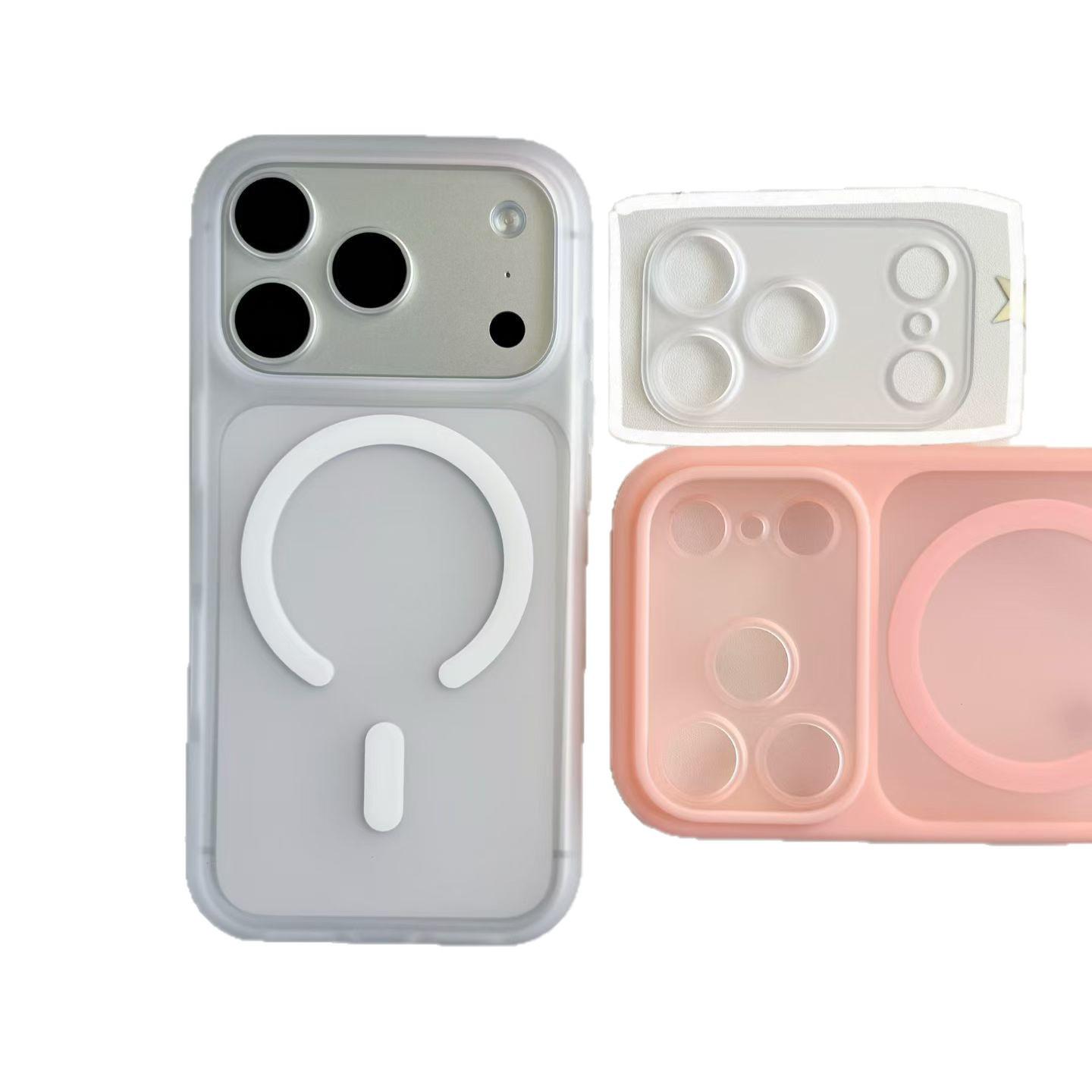 

Creative Magnetic Phone Case with Detachable Lens for iPhone 17 Pro Max, Soft Skin-Feel, Drop-Proof, Compatible with Apple 14. iPhone 15 Pro Max