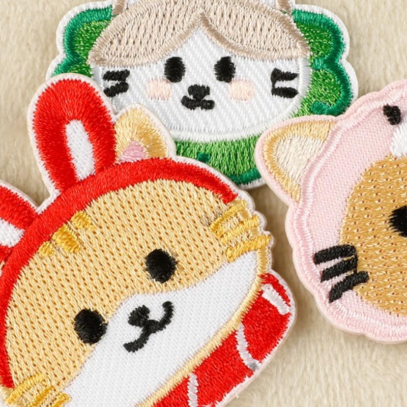 12 Stück Cartoon Katzen Applikationsaufnäher Niedliche Kätzchen Aufbügler Gestickte Aufnäher Reparaturflicken Aufnäher zum Aufnähen