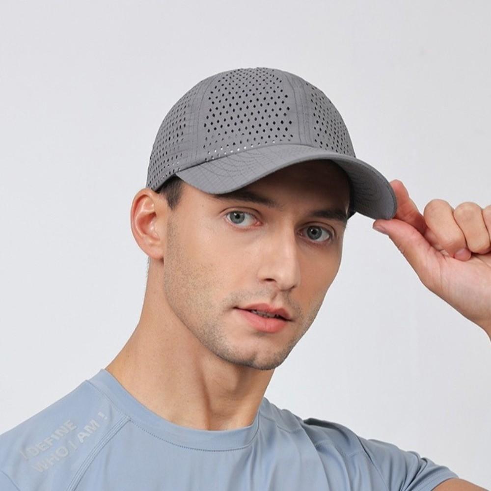 Summer Mesh Baseball Cap Solid Color Breathable Sun Hat Quick Dry Sun Protection Peaked Cap