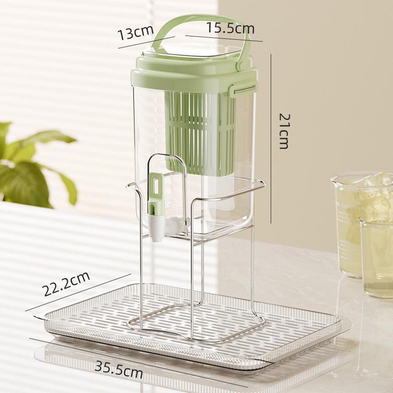 2L Plastic Cold Water Jug Cold Kettle with Tea Filter Faucet Lemonade Beverage Dispenser Refrigerator Water Container for Summer