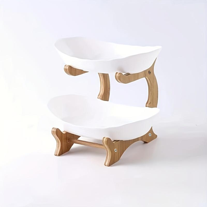 [Durable Plastic] Elegant Fruit Stand - 2/3-Tier Design - Durable Plastic for Kitchen/Dining Room,Fruit Basket for Kitchen