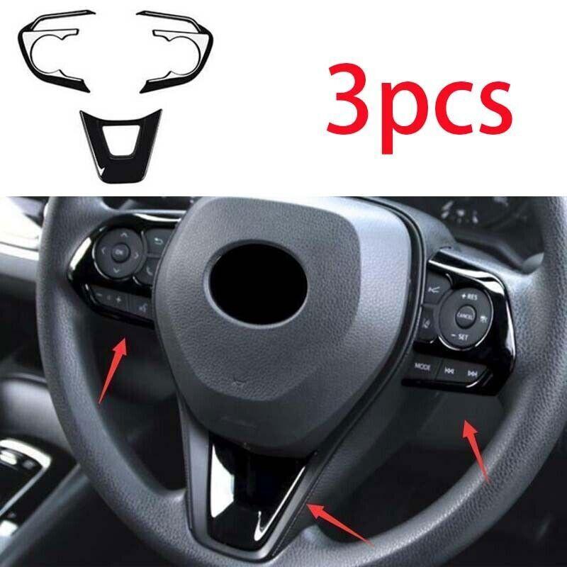Steering Wheel U Type Black Cover Trim 3pcs For Toyota Corolla Cross -