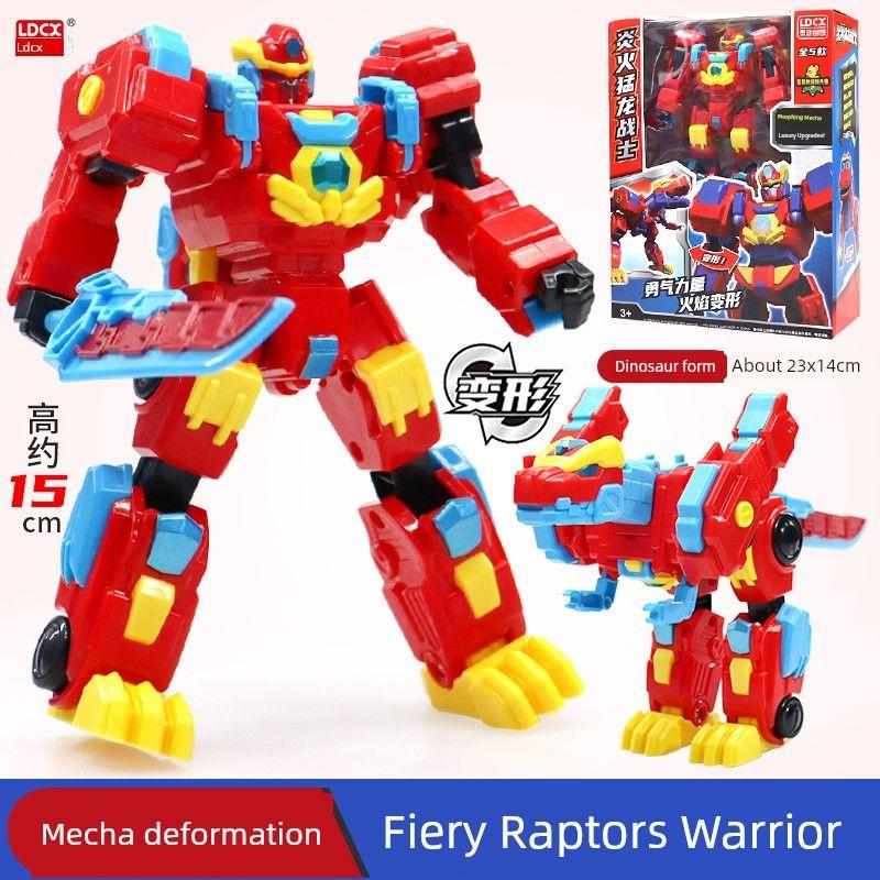 

Go Go Dino Expedition Children s Transform Toys Wass-Fire Raptors Warrior [2 Forms]]