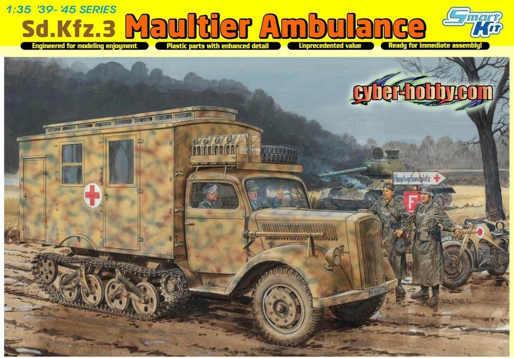 Cyber Hobby 1/35 WWII German Sd.Kfz.3 Maultier Field Ambulance Plastic Model