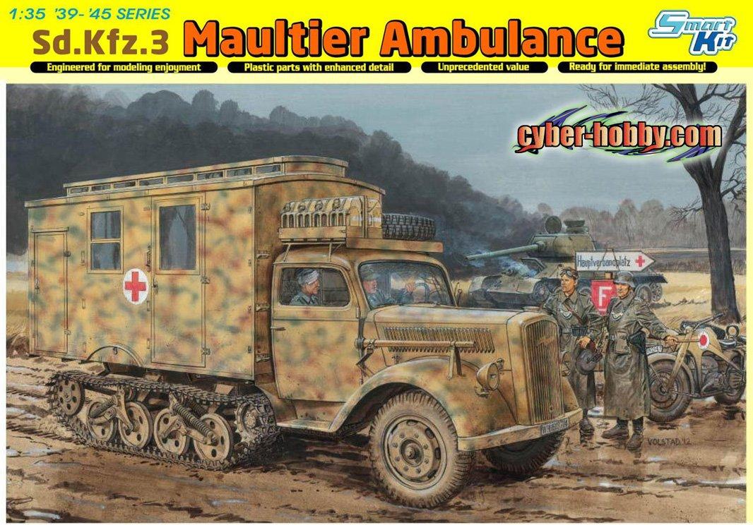 

Cyber Hobby 1/35 Вторая мировая война Немецкий Sd.Kfz.3 Maultier Полевой санитарный автомобиль Пластиковая модель