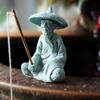 Cute Sitting Fishing Figurine Delicate Dolls Statue Desktop Cculpture  Living Room