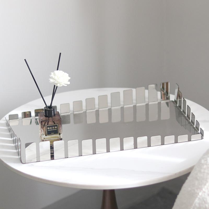 Modern Light Luxury Geometric Irregular Fruit Plate Ornaments Model House Sales Office Restaurant Coffee Table Tray Soft Decorations