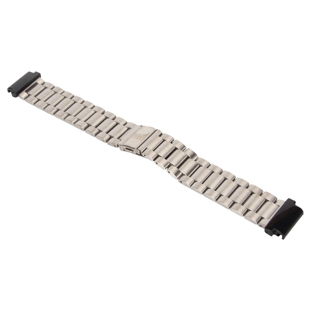 Watch Band Replacement Stainless Steel Dual Buckle 24mm for Garmin Fenix 7S 6S 5S Silver