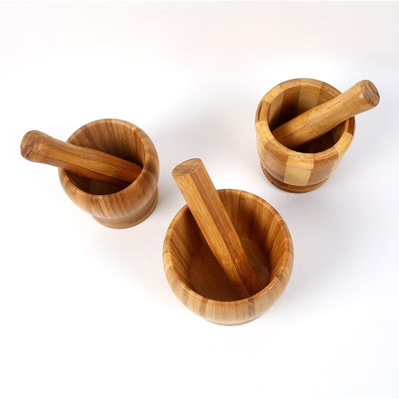 Bamboo Garlic Mortar and Pestle