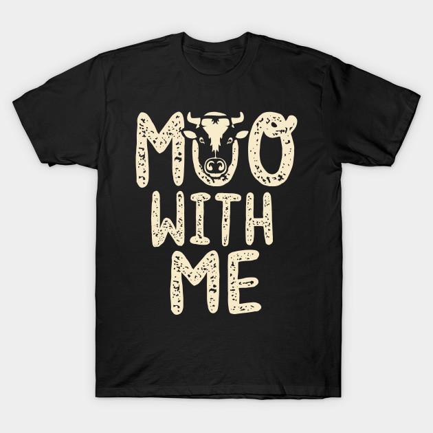 Мужская черная футболка с принтом Moo With Me, печать на трансферной бумаге без вырезания, хлопковая футболка 3XL чёрный