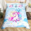 Unicorn Bedding Set Full QueenCartoon Rainbow Animal Comforter Cover Kids Girls Glitter Unicorn Duvet Cover Kawaii Quilt Cover