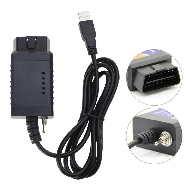 Car Auto OBD2 Diagnostic Tool Elm 327 USB Chip Code Reader Hs CAN/MS CAN Switch with Switch to Hide CH340T Car