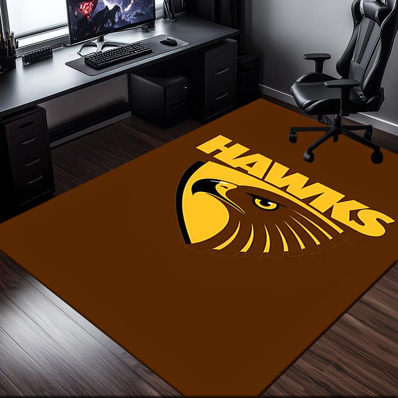 Hawks Team Spirit Rug Office Carpet Non-Slip Mat, Chair Rug Floor Covering for Gaming, Bedroom, Living Room , Home Decor Christmas Gift