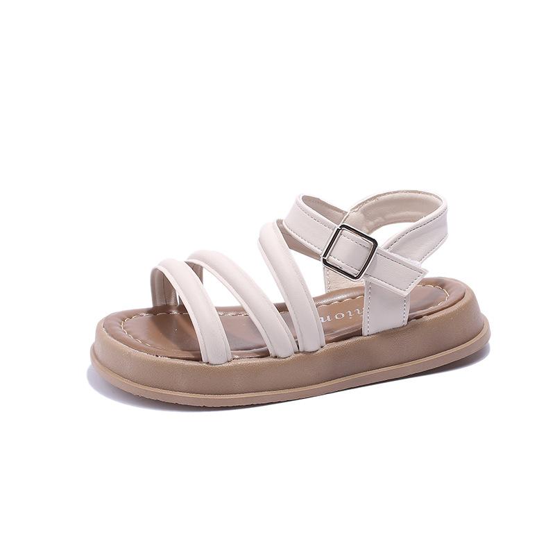 Girls sandals 2025 new children's shoes soft sole lightweight beach shoes medium and large children and girls versatile casual sandals