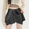 Ruffles Design PU Leather Belt Cross All Match Corset Belt Super Wide Peplum Cummerbund  Punk Style