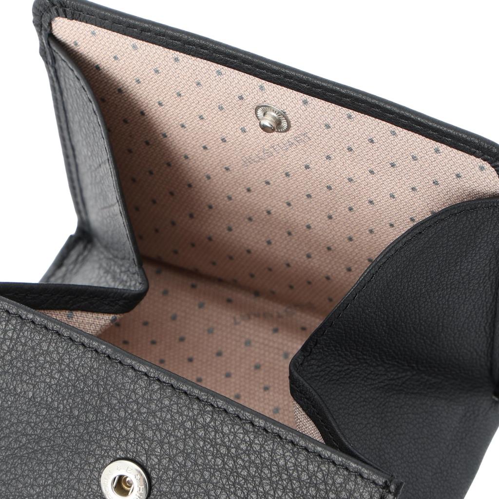 Bifold Wallet Soft Cowhide Bag Stitch Compact BOX Coin Purse Cute for Adults with Heart Charm JSLW3CS2 Black [Jill Stuart] [Angel] Women's