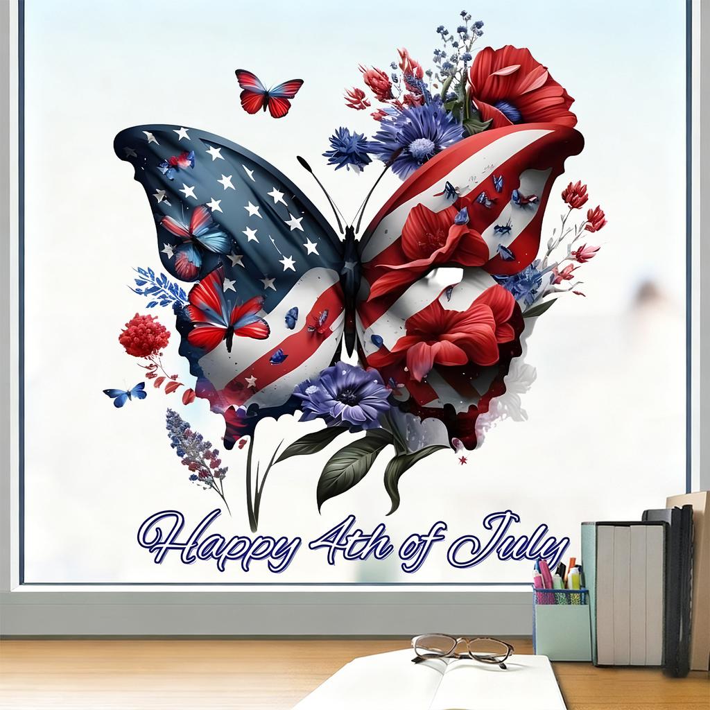 Butterfly Flower Glass Stickers for Bedrooms, Living Rooms and Kitchens