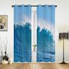 Sea Wave Surfing Summer Hawaii Luxury Curtains for Living Room Window Treatment Curtain for Bedroom Home Decor