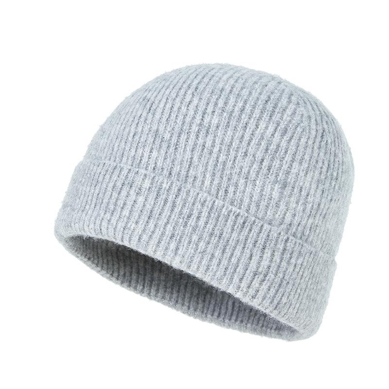 

Весенне-осенняя новая теплая шерстяная вязаная шапка, мужская и женская, трендовая, для улицы, с защитой ушей, шерстяная шапка-пуловер светло-серый